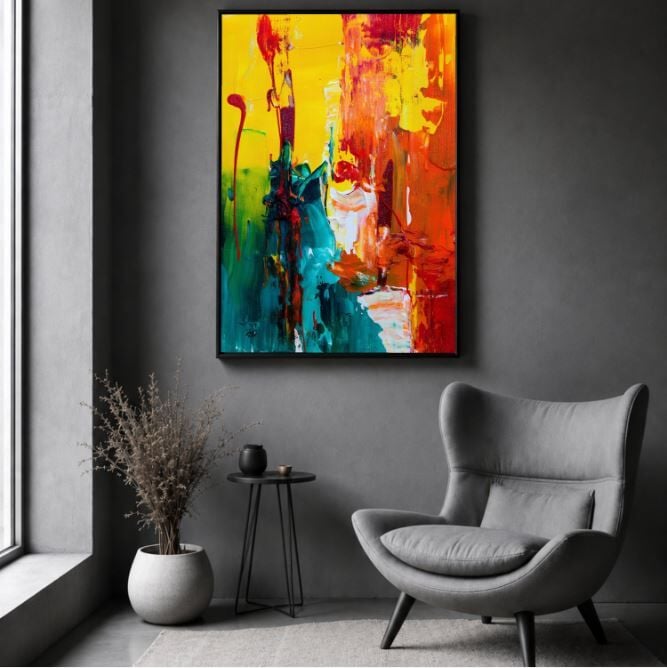 Renkli Soyut Yağlı Boya Tablo Modern Dekoratif Duvar Tablosu