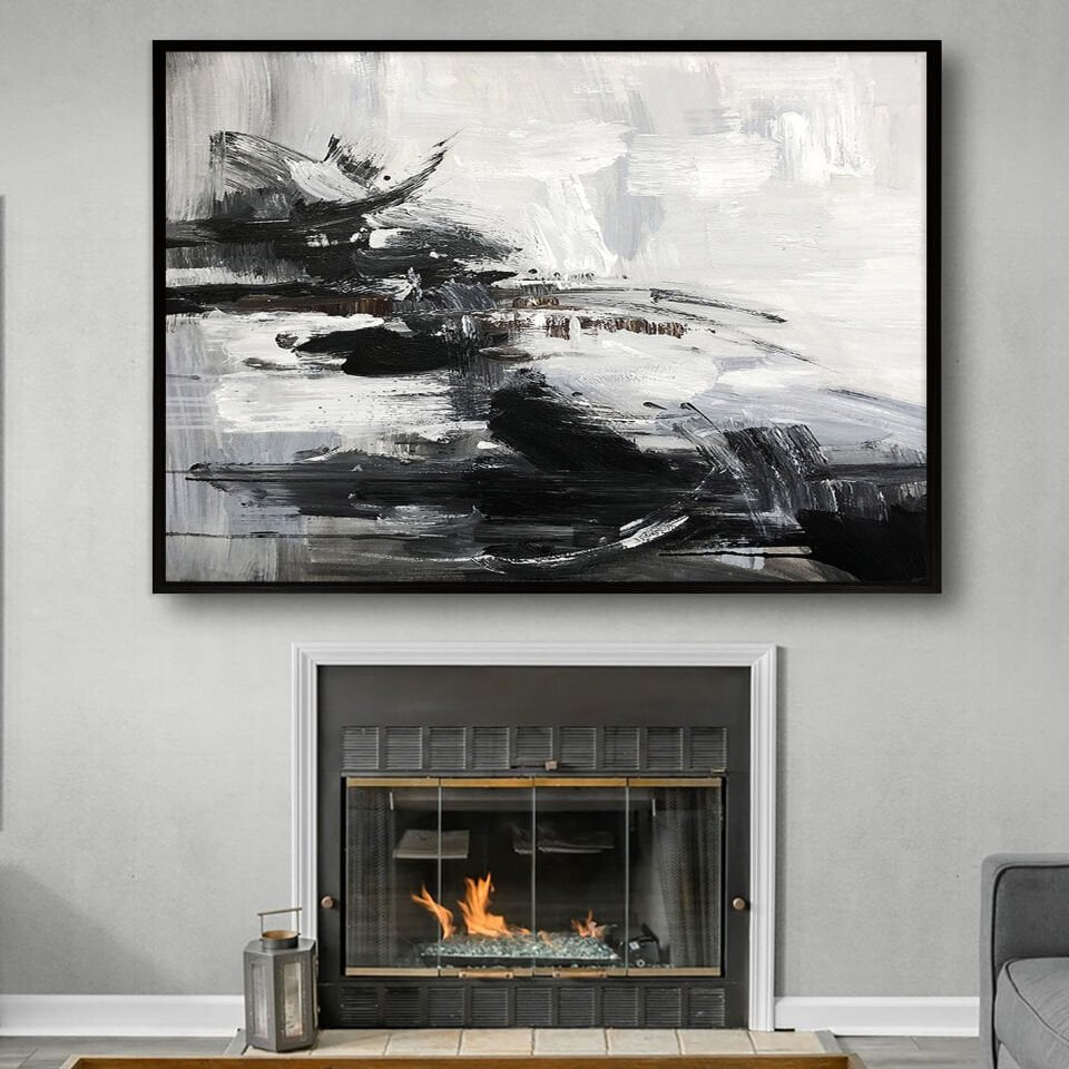 Sessiz Fırtına Soyut Dokulu Yağlıboya Tablo