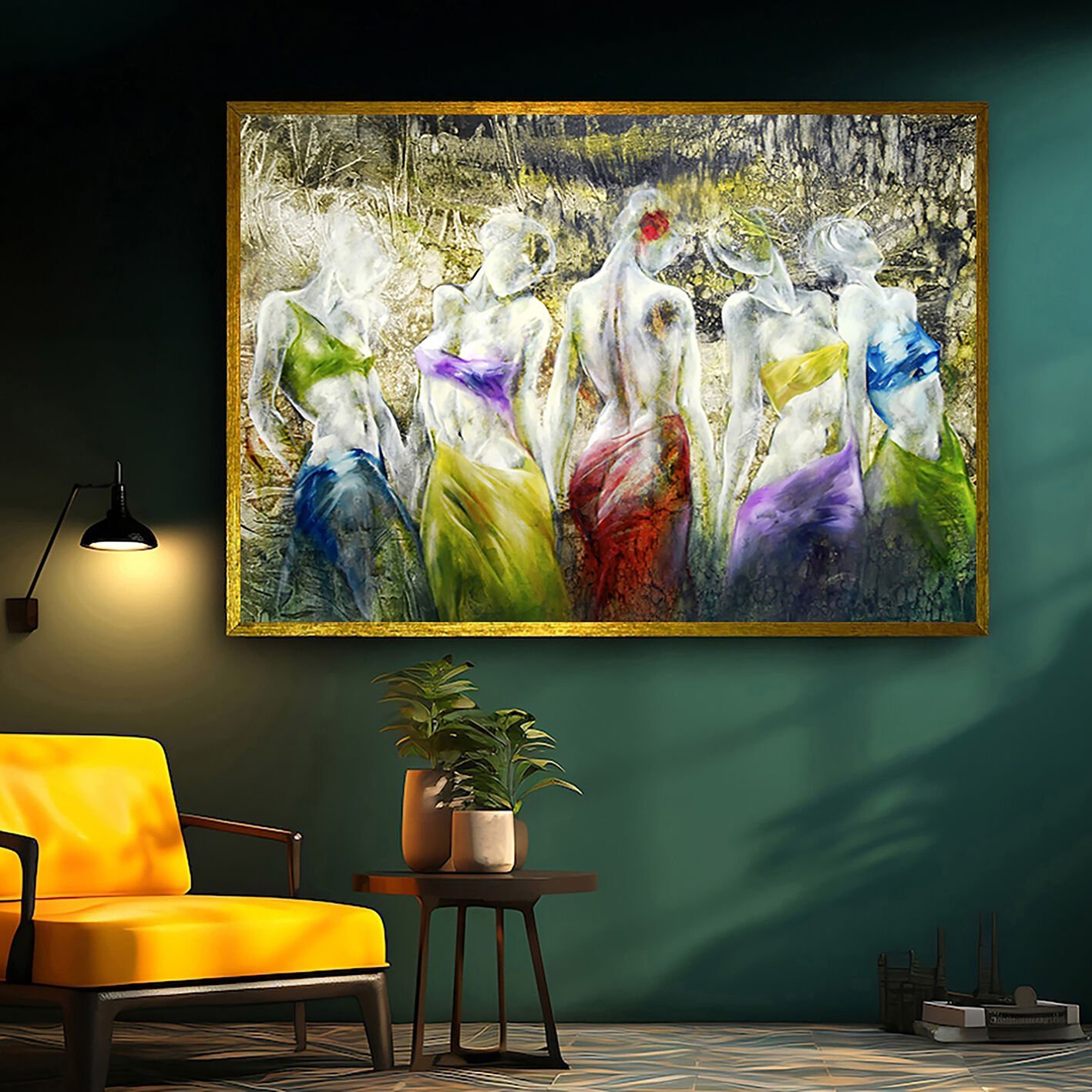 Beşli Denge / Dokulu Yağlıboya Tablo