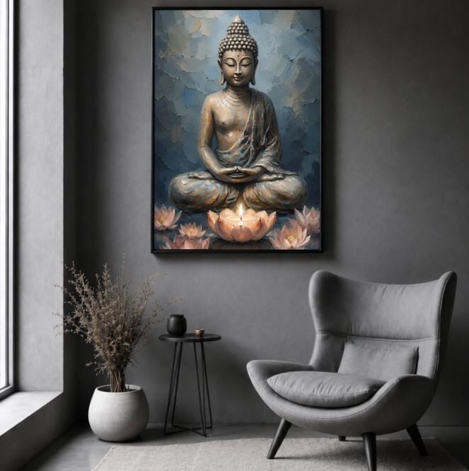 Buda Dokulu Yağlı Boya Tablo – İçsel Huzur