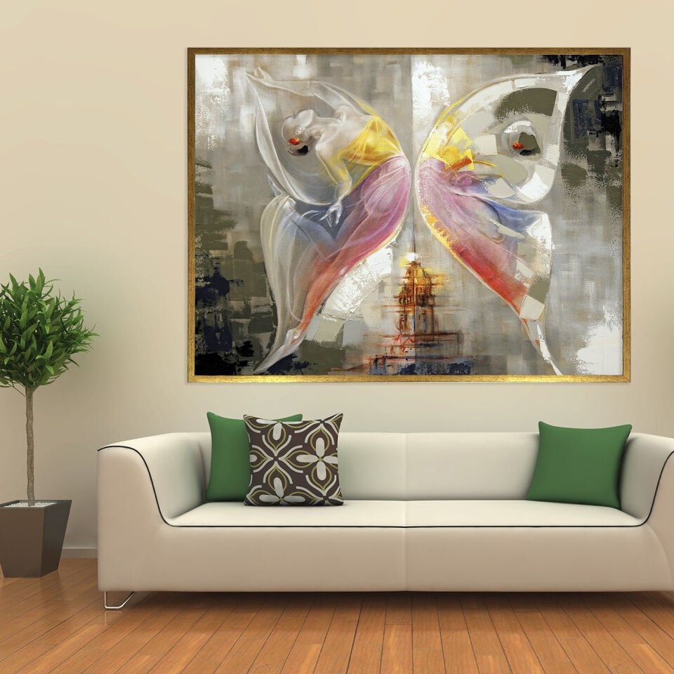 Kelebek Etkisi Dokulu Yağlıboya Tablo