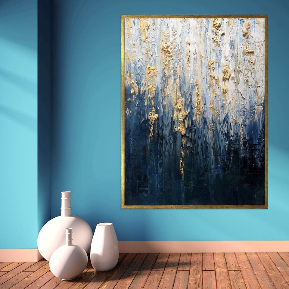 Akış / Soyut Dokulu Yağlıboya Tablo