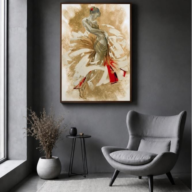 Modern Kadın Yağlı Boya Tablo Soyut Figür El Yapımı Dokulu Sanat Eseri