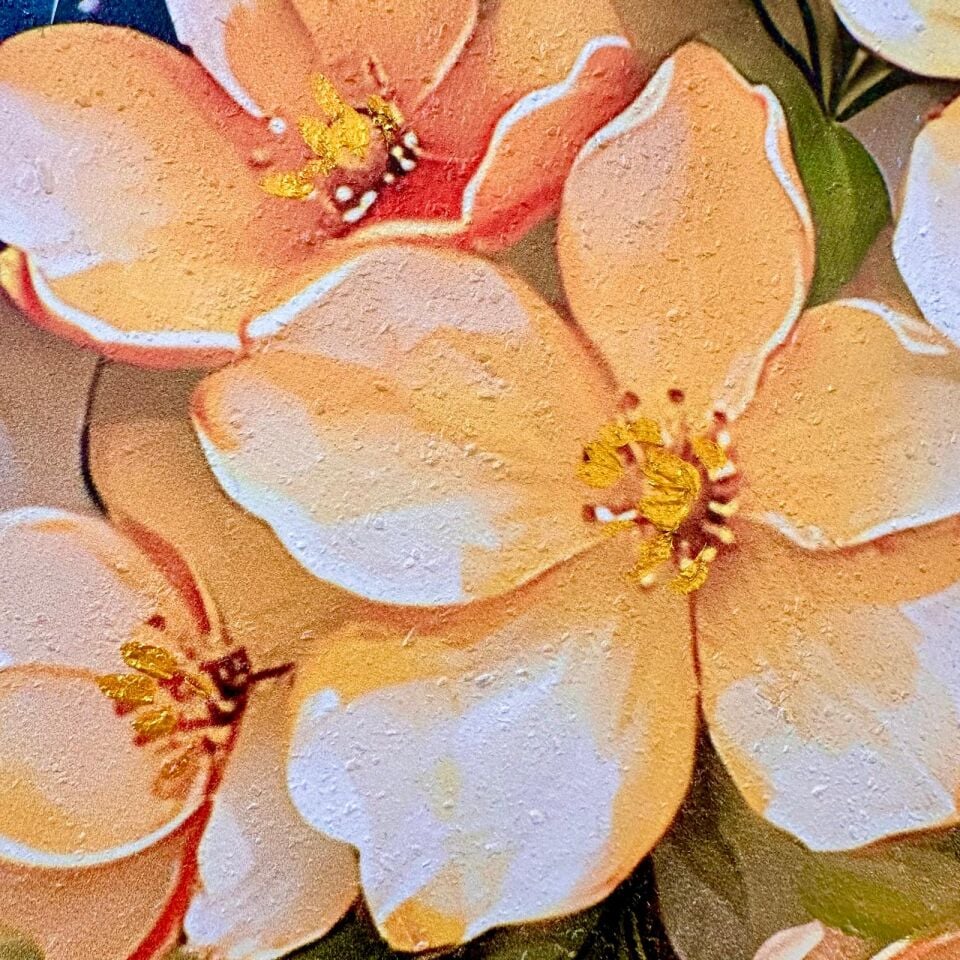 Altın Kanat Kelebek & Tropikal Yaprak 3’lü Tablo Seti