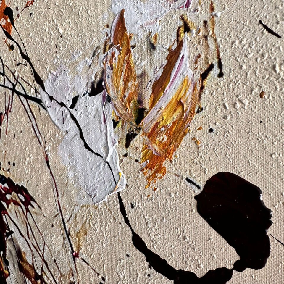 Enerjik Soyut Hareket Dokulu Yağlıboya Tablo