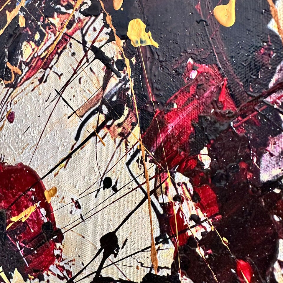 Enerjik Soyut Hareket Dokulu Yağlıboya Tablo