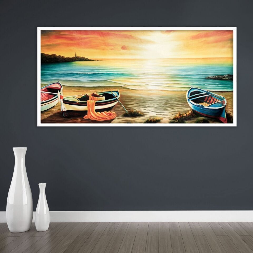 Renkli Orman / Manzara Dokulu Yağlıboya Tablo