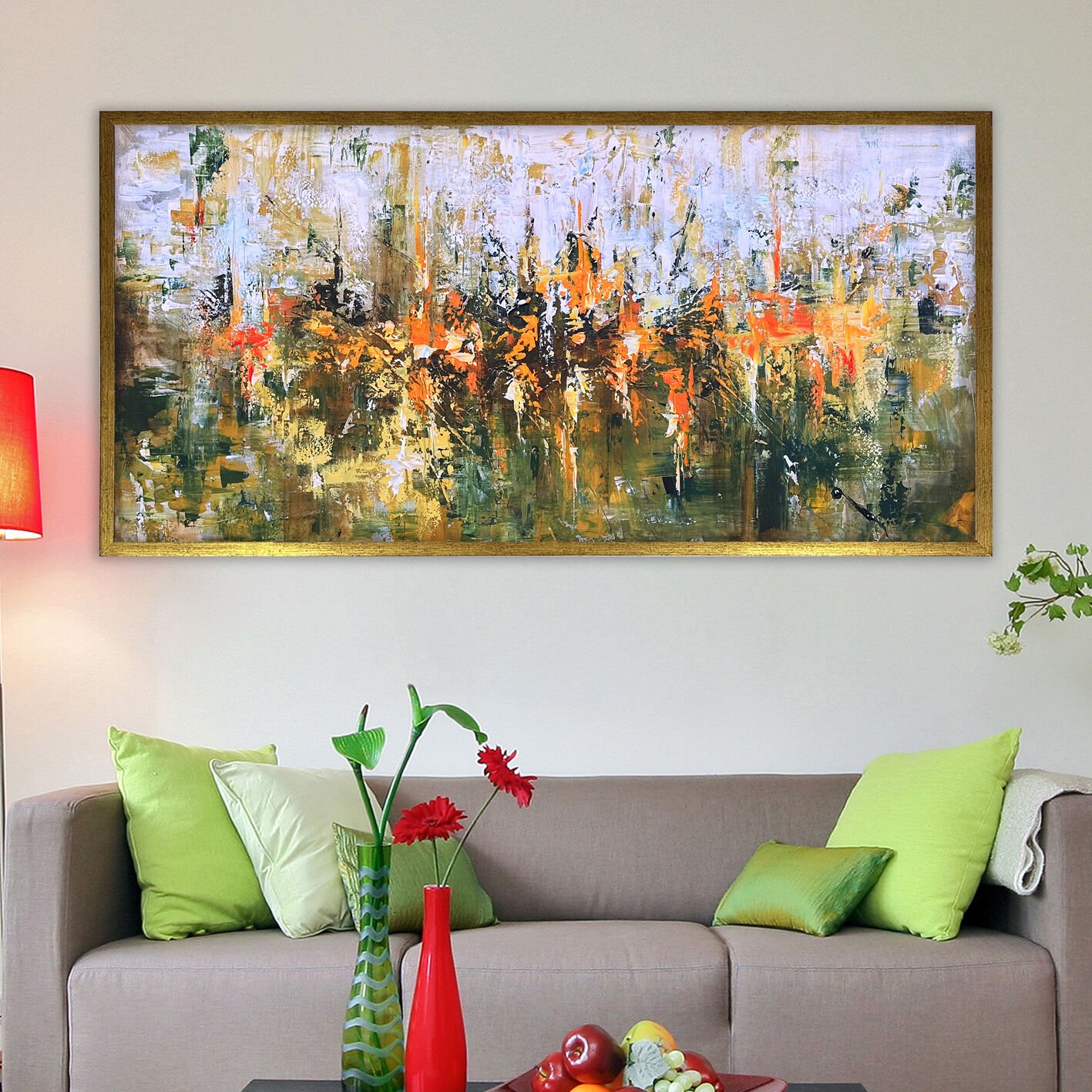 Toprağın Ateşi Soyut Dokulu Yağlıboya Tablo