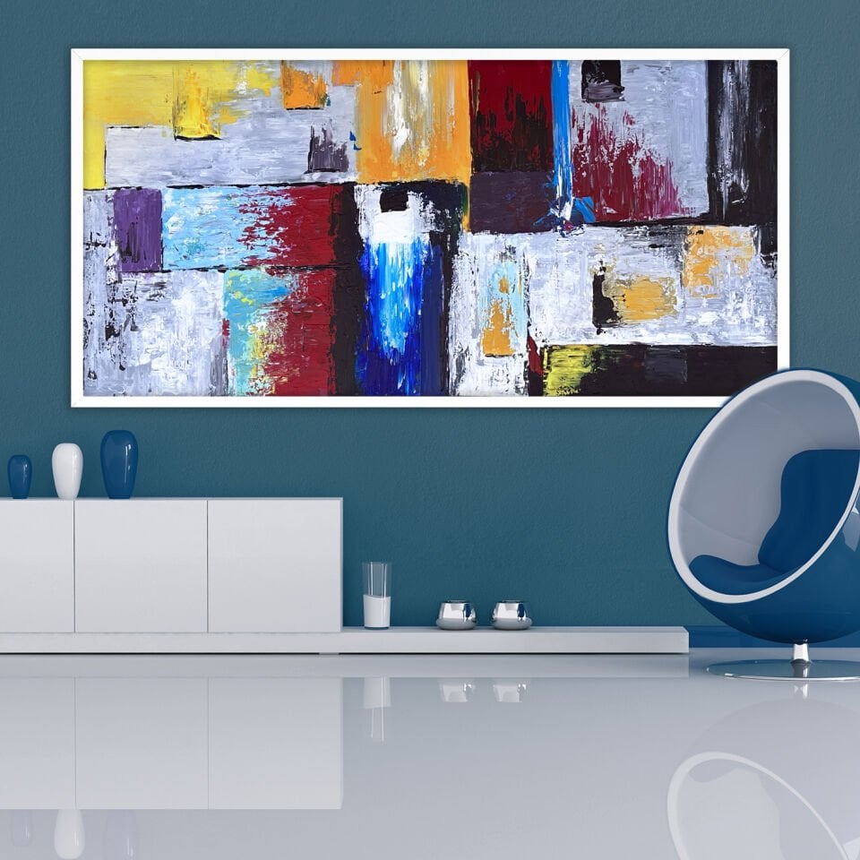 Renklerin Yapısı / Soyut Dokulu Yağlıboya Tablo