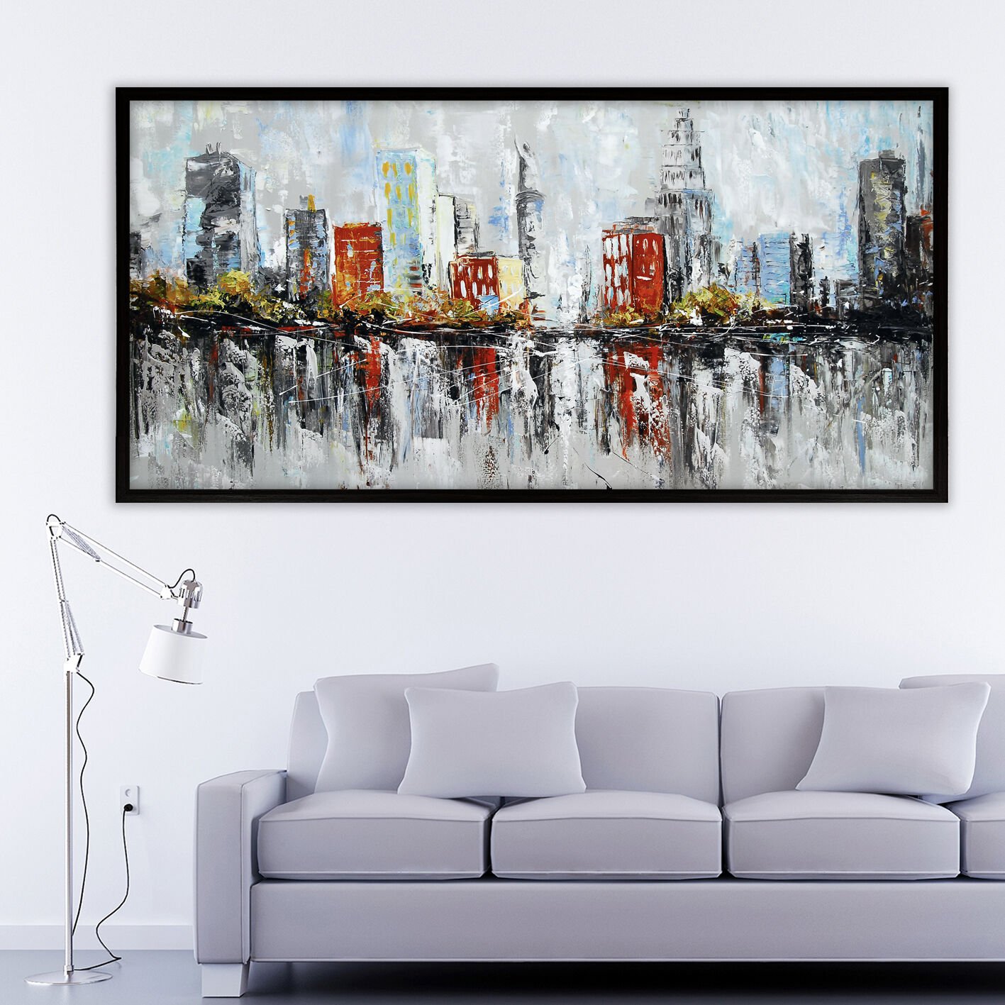 Metropolün Nabzı Dokulu Yağlıboya Tablo