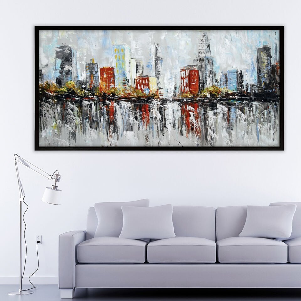 Metropolün Nabzı / Dokulu Yağlıboya Tablo