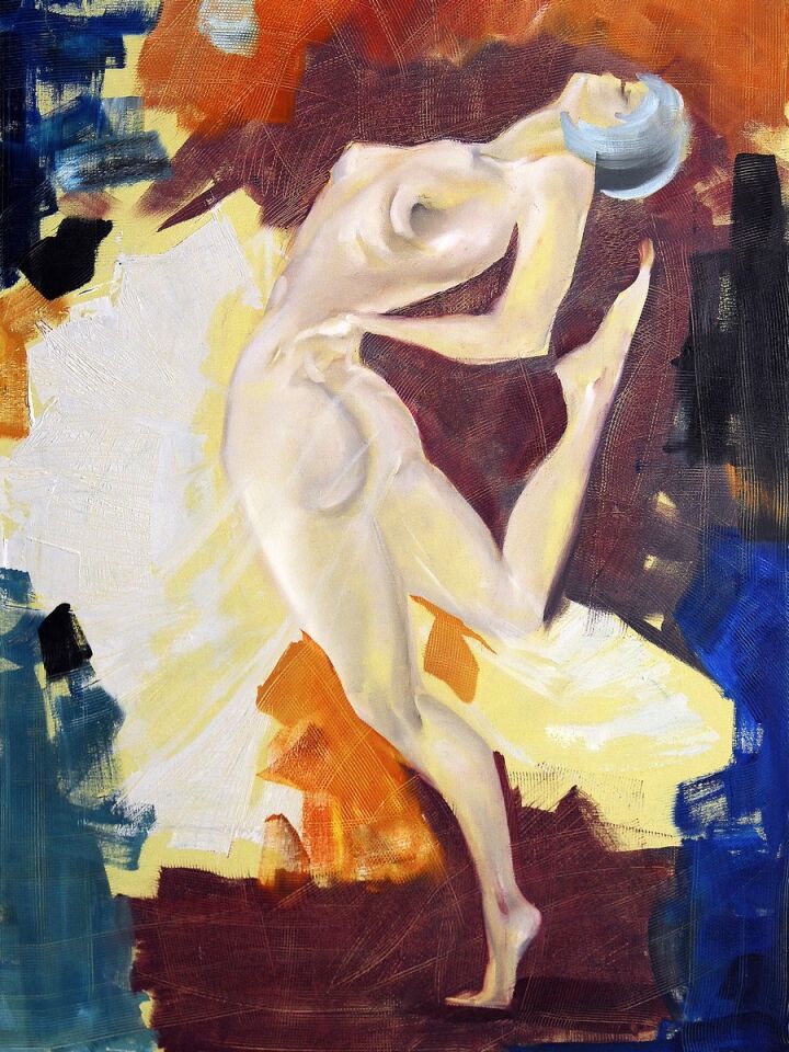 Balerin Yağlı Boya Tablo Soyut Figürlü Dokulu El Yapımı Modern Sanat Eseri