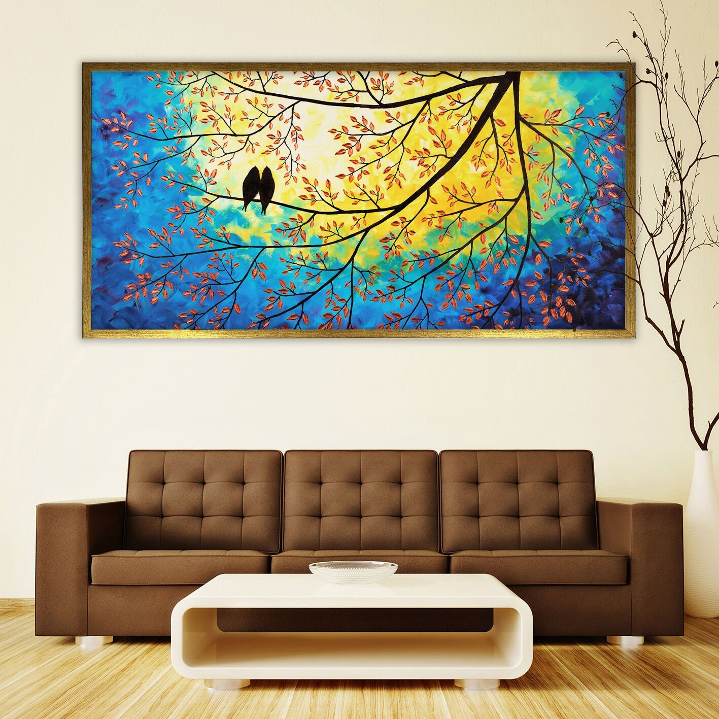 Dallar Arasında Dokulu Yağlıboya Tablo