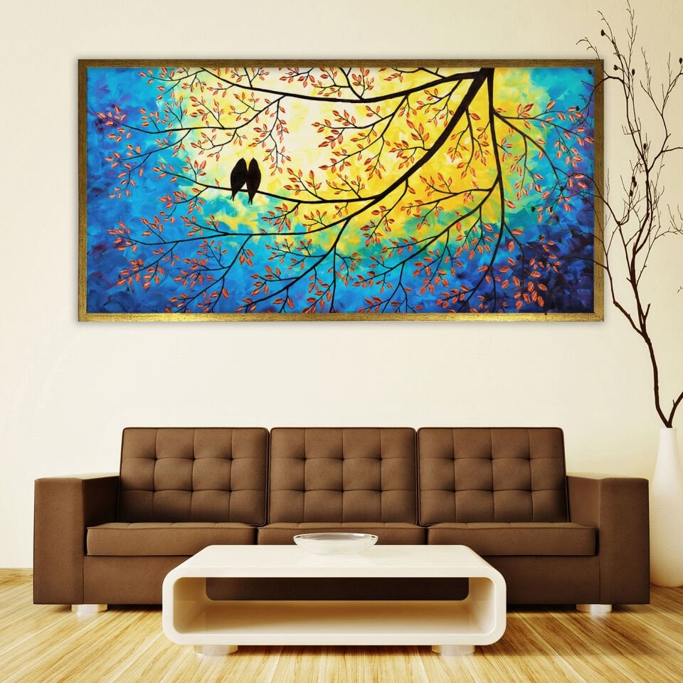 Dallar Arasında Dokulu Yağlıboya Tablo