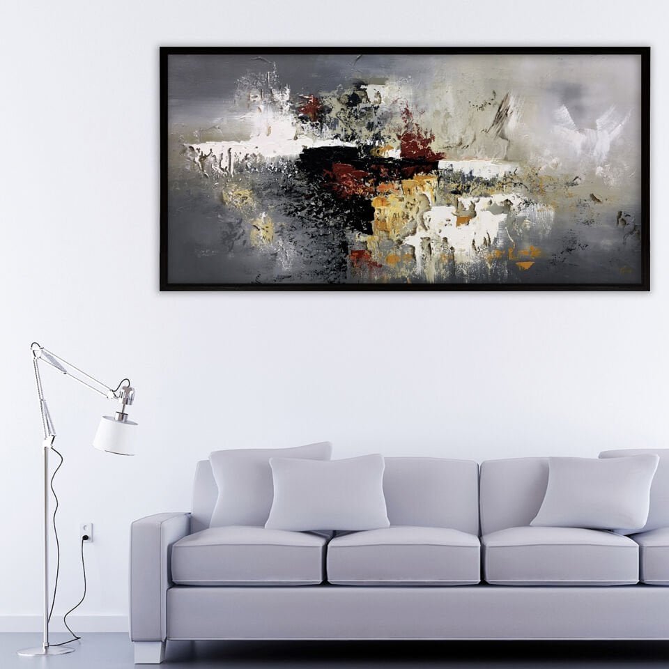 Sessiz Katmanlar Soyut Dokulu Yağlıboya Tablo