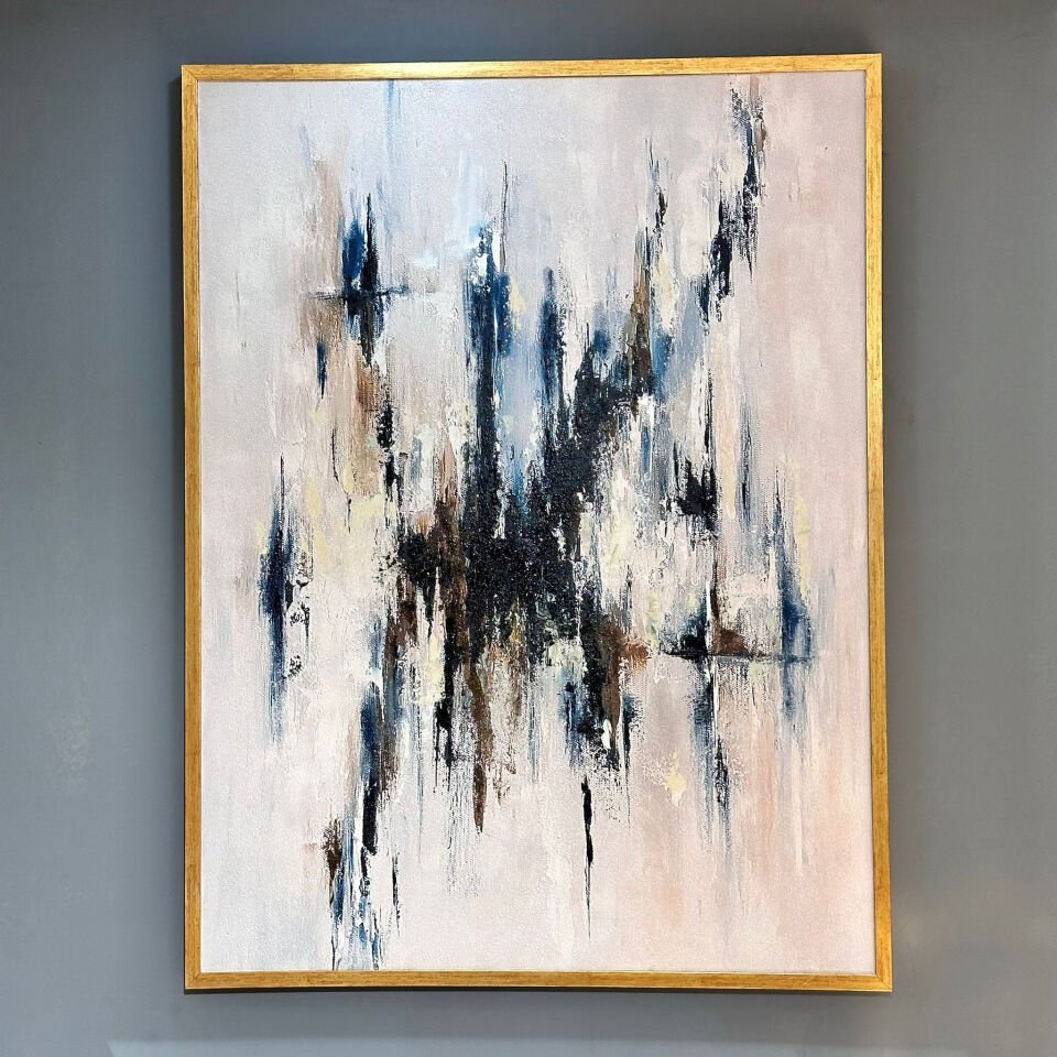 Zamanın İzleri Soyut Dokulu Yağlıboya Tablo