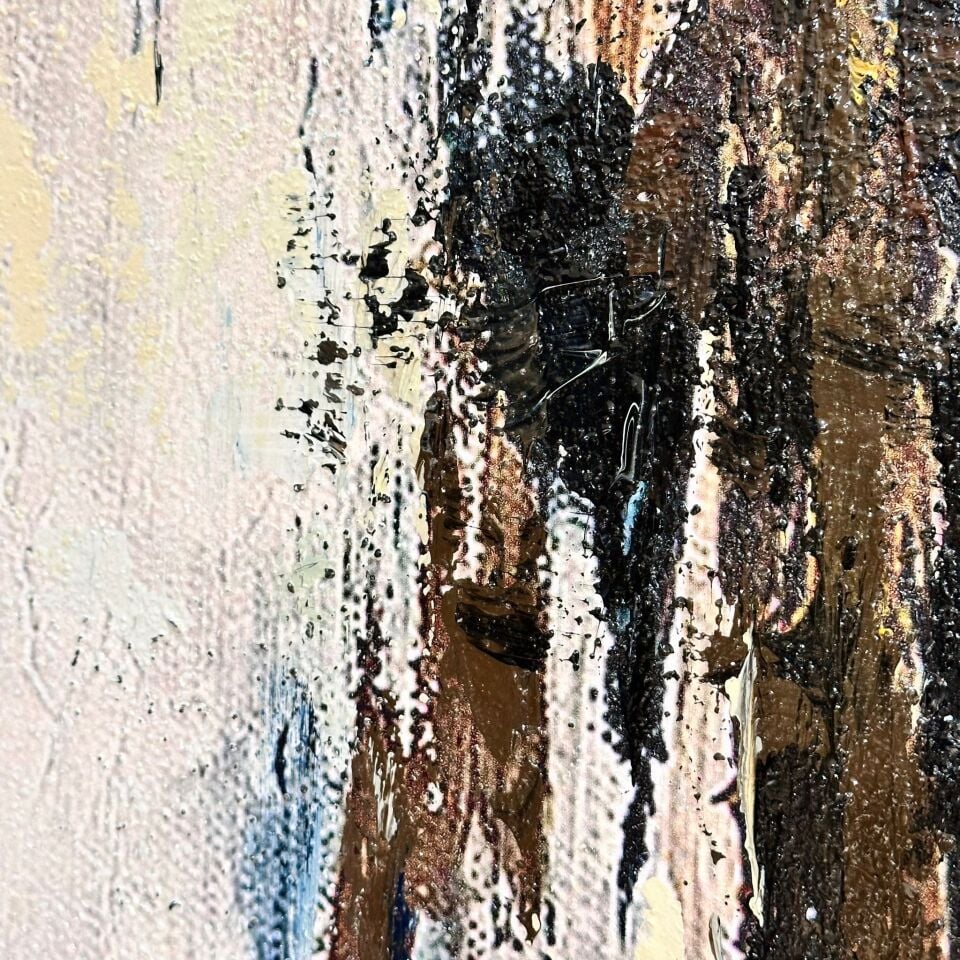 Zamanın İzleri Soyut Dokulu Yağlıboya Tablo