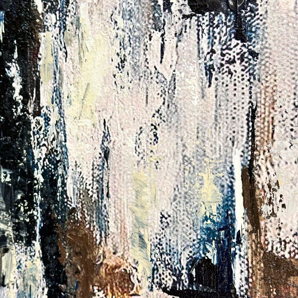 Zamanın İzleri Soyut Dokulu Yağlıboya Tablo