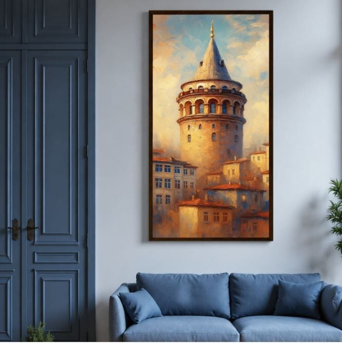 Galata Kulesi Dokulu Yağlı Boya Tablo – İstanbul