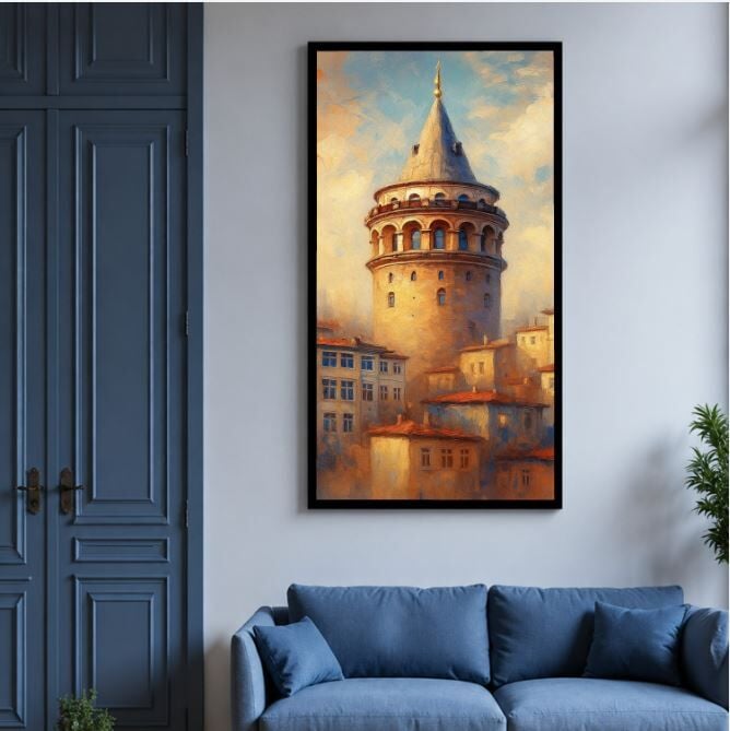 Galata Kulesi Dokulu Yağlı Boya Tablo – İstanbul