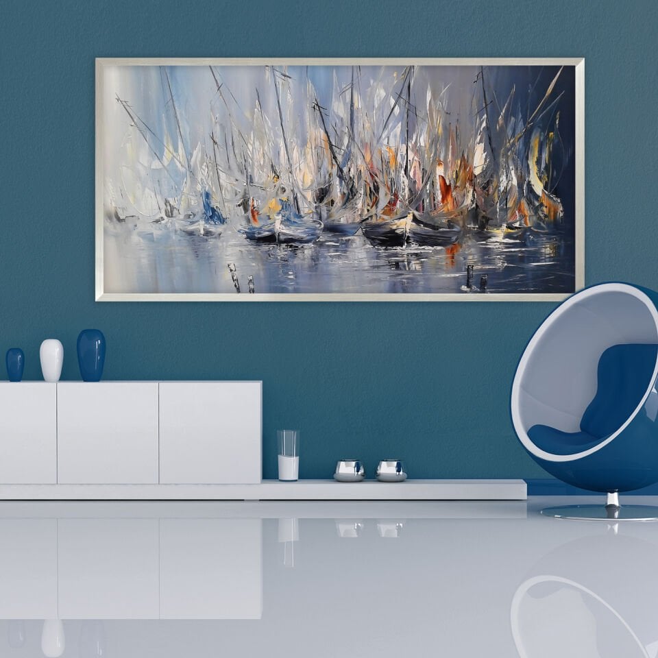 Yelkenlilerin Dansı / Dokulu Yağlıboya Tablo