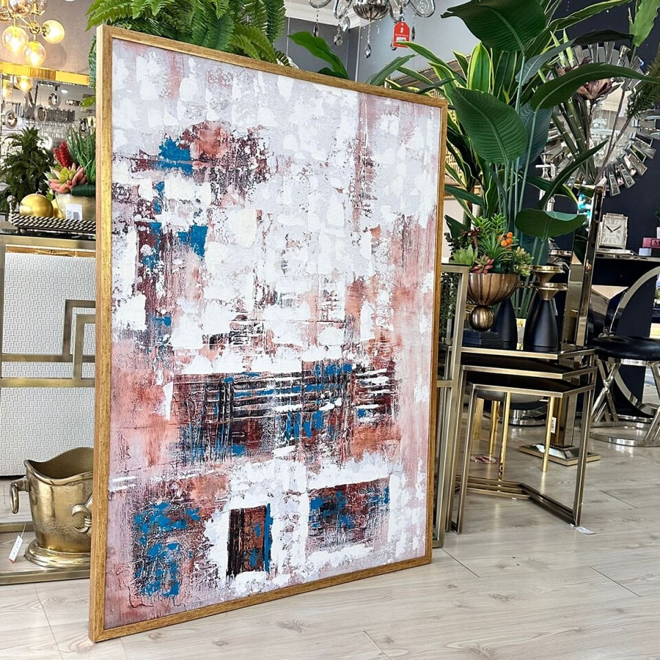 Zaman Katmanları Soyut Dokulu Yağlıboya Tablo