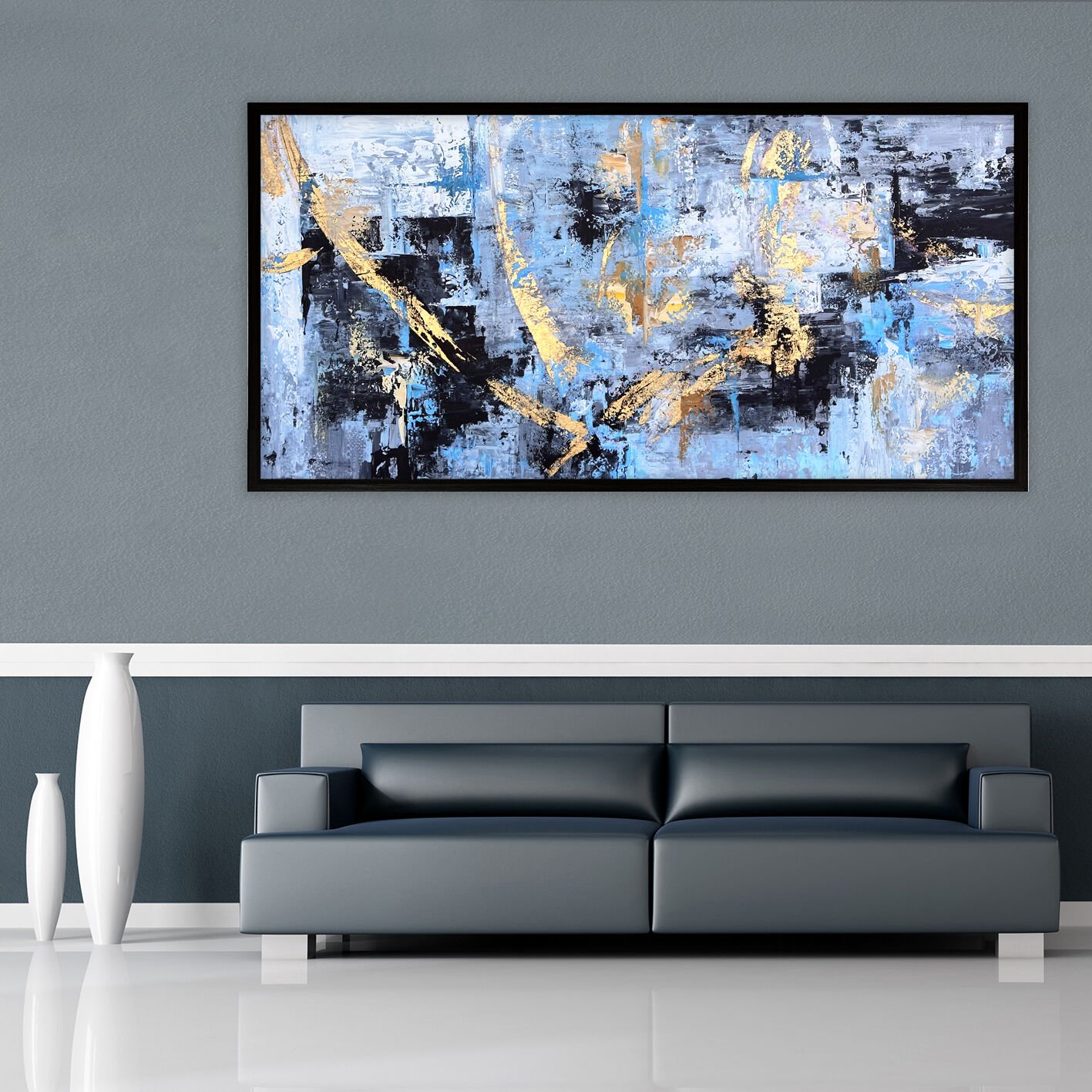 Altın İzler Soyut Dokulu Yağlıboya Tablo