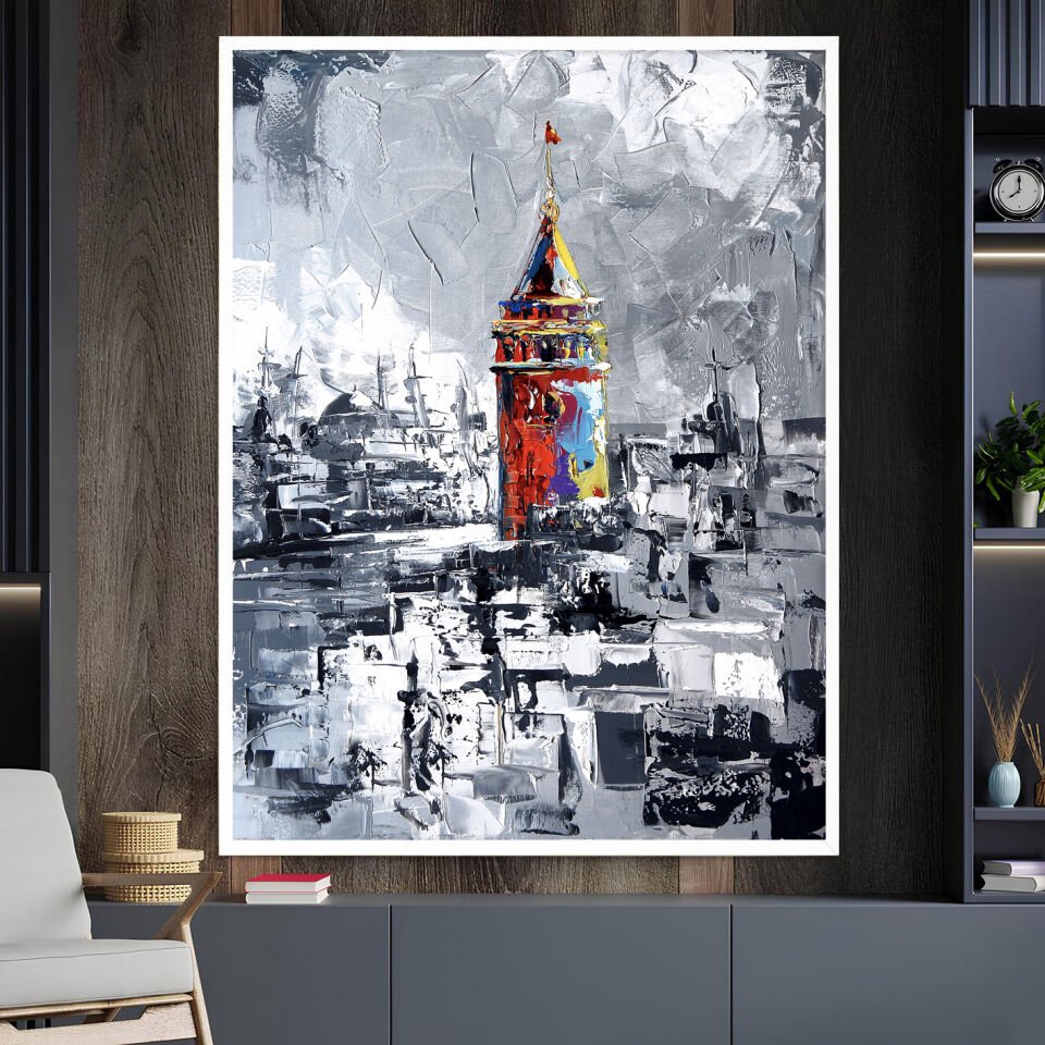 Renklerin Hafızası Manzara Dokulu Yağlıboya Tablo