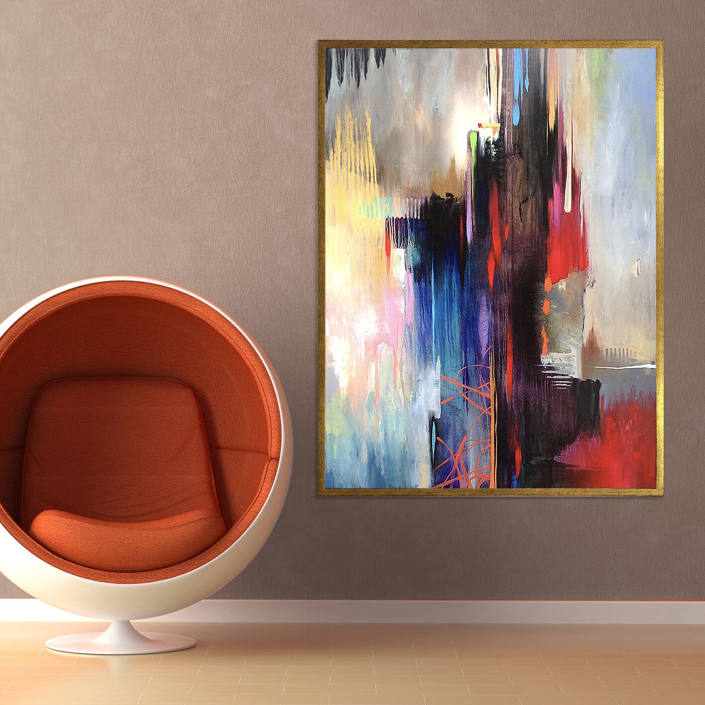 Zamanın İzleri Soyut Dokulu Yağlıboya Tablo