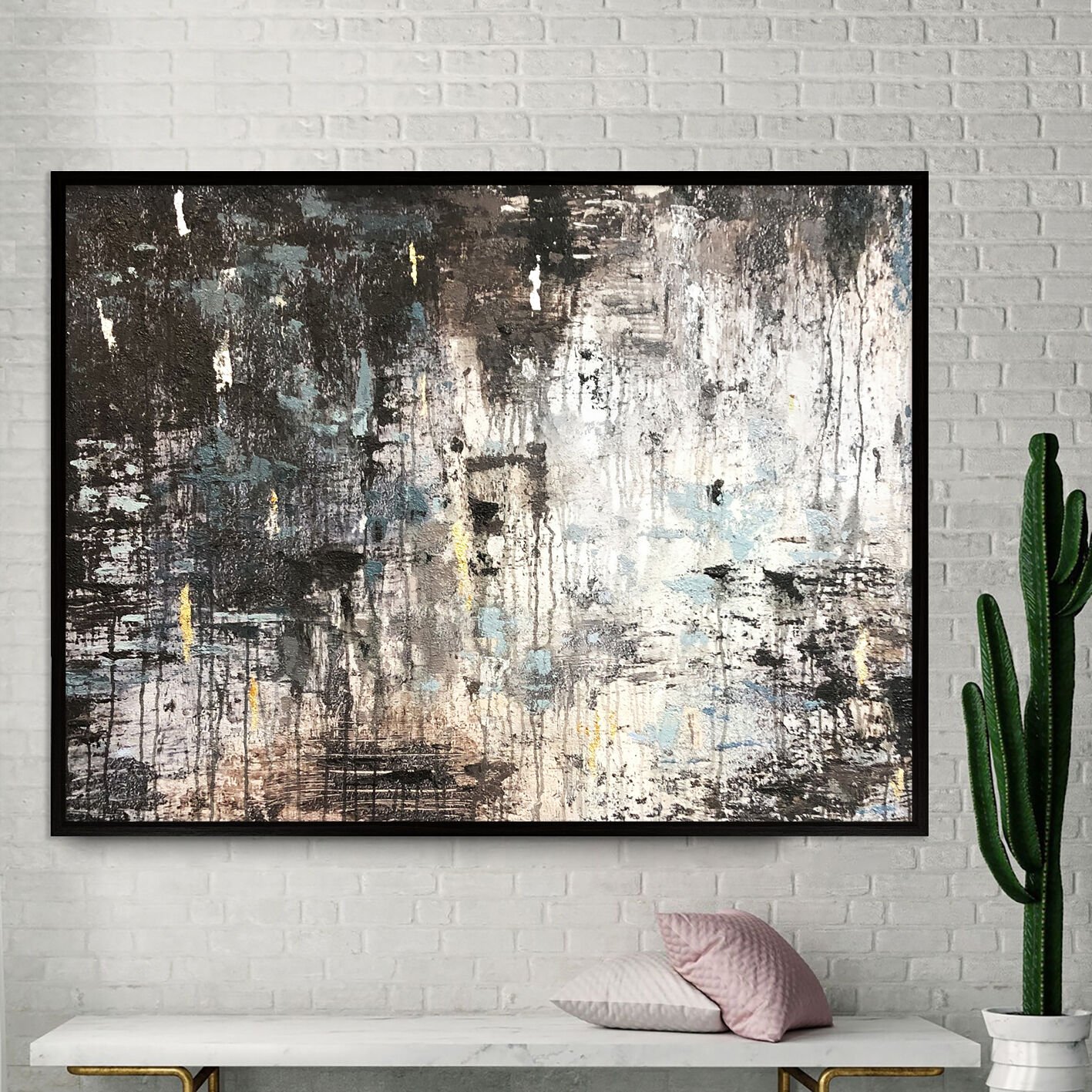 Zamanın İzleri Soyut Dokulu Yağlıboya Tablo