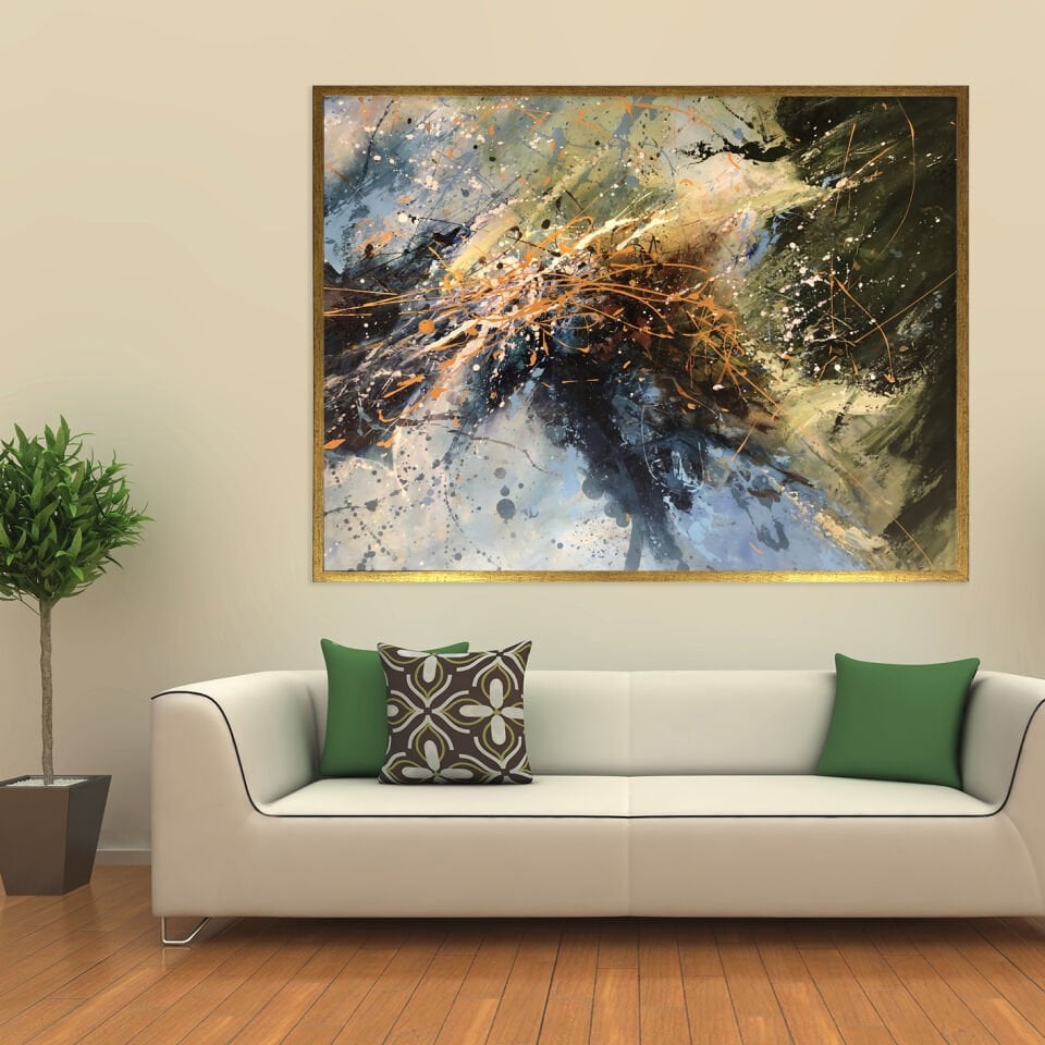 Hareketin Ruhu Soyut Dokulu Yağlıboya Tablo