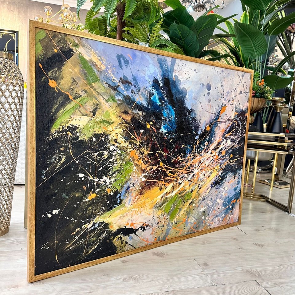 Hareketin Ruhu Soyut Dokulu Yağlıboya Tablo