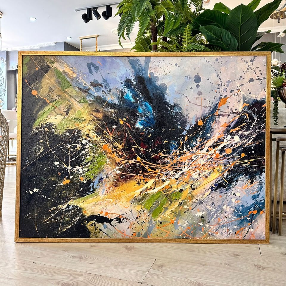 Hareketin Ruhu Soyut Dokulu Yağlıboya Tablo