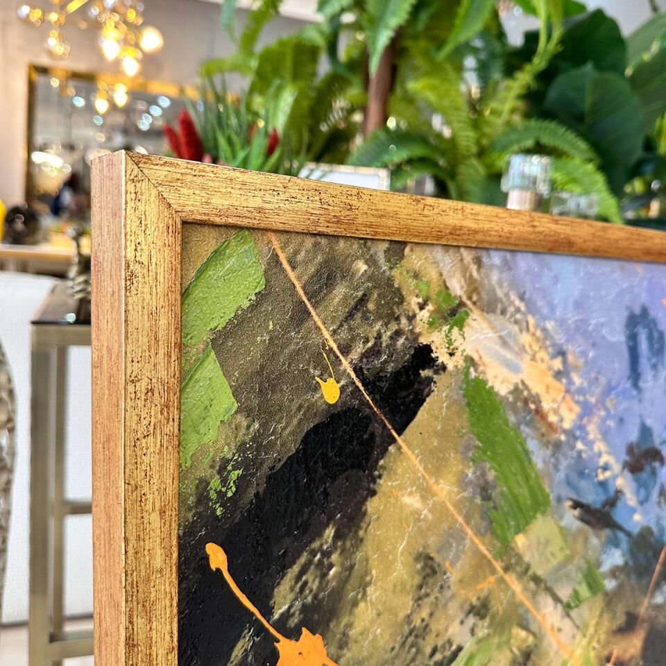 Hareketin Ruhu Soyut Dokulu Yağlıboya Tablo