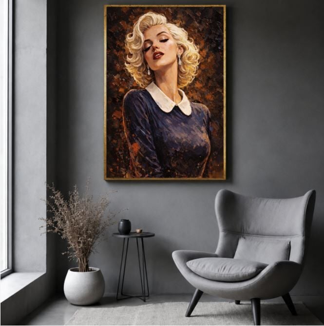 Kadın Portre Yağlı Boya Tablo Vintage Zarafet El Yapımı Dokulu Sanat Eseri