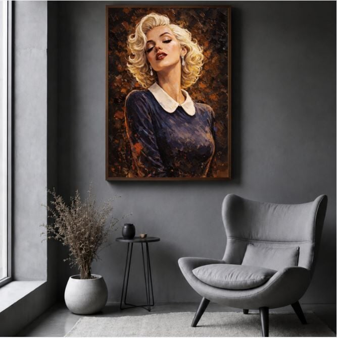 Kadın Portre Yağlı Boya Tablo Vintage Zarafet El Yapımı Dokulu Sanat Eseri