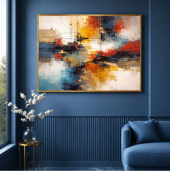 Geometrik Modern Soyut Yağlı Boya Tablo