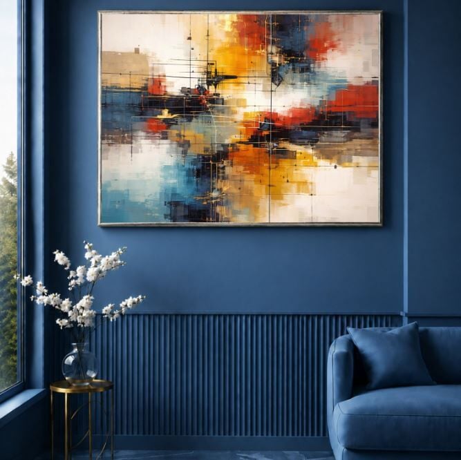 Geometrik Modern Soyut Yağlı Boya Tablo