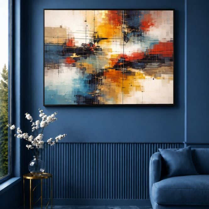 Geometrik Modern Soyut Yağlı Boya Tablo
