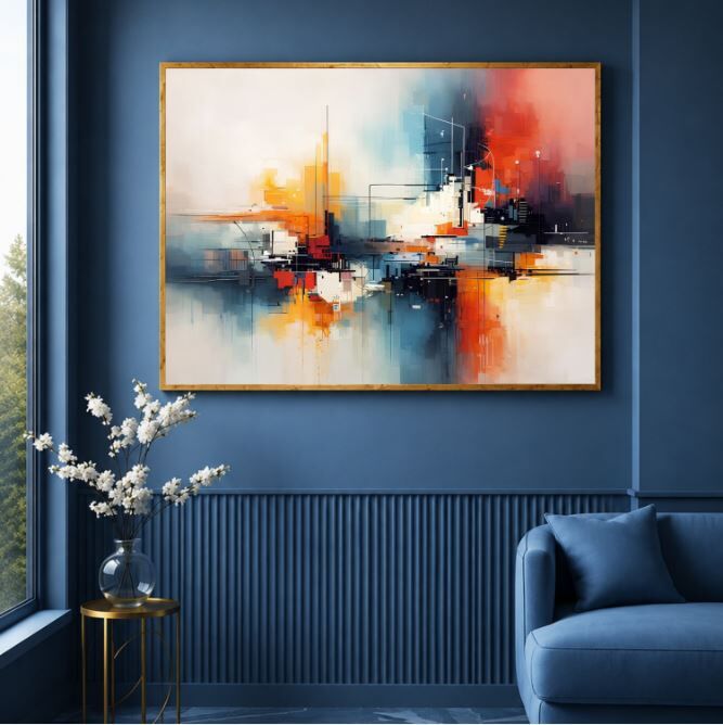 Modern Geometrik Soyut Yağlı Boya Tablo