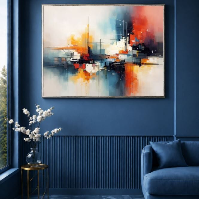 Modern Geometrik Soyut Yağlı Boya Tablo