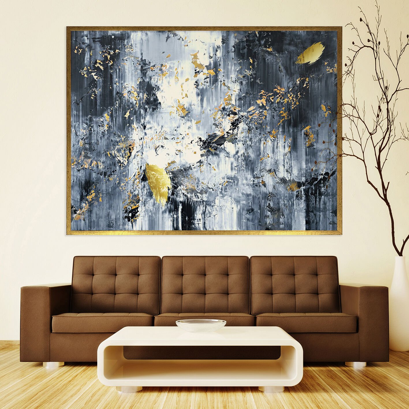 Karanlıkta Işık Soyut Dokulu Yağlıboya Tablo