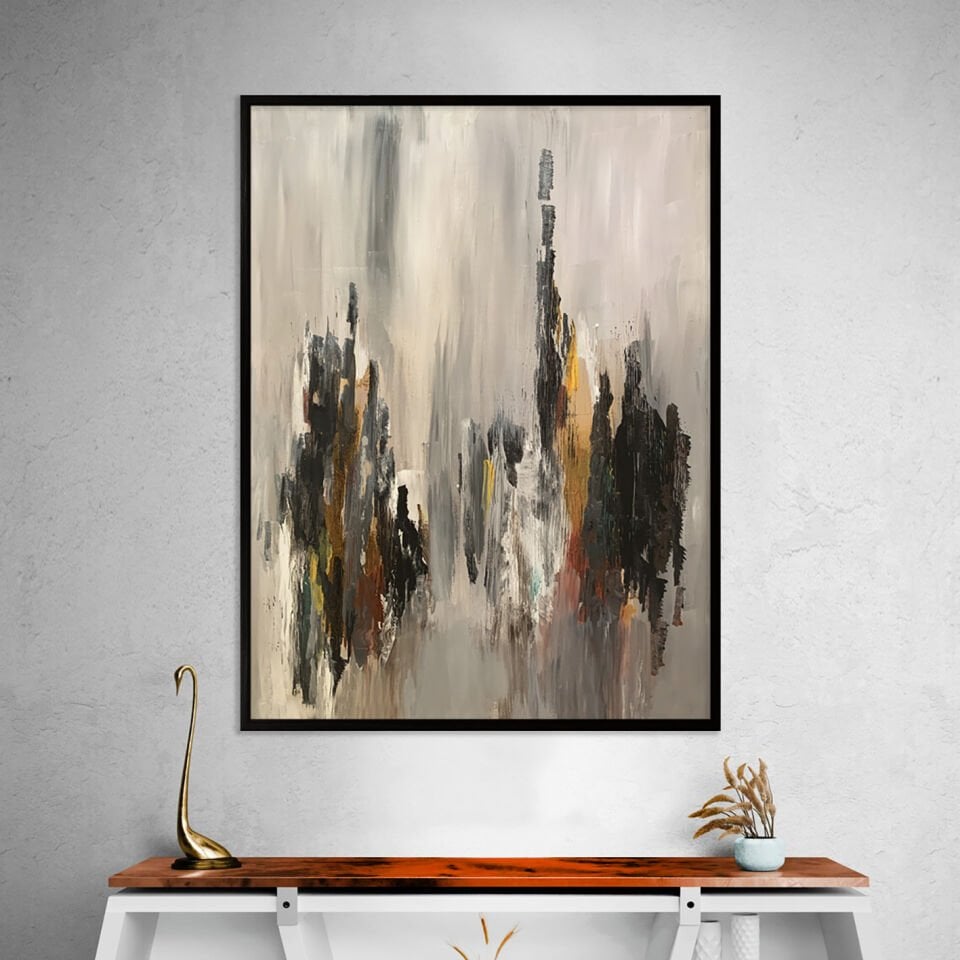 Yankı Soyut Dokulu Yağlıboya Tablo