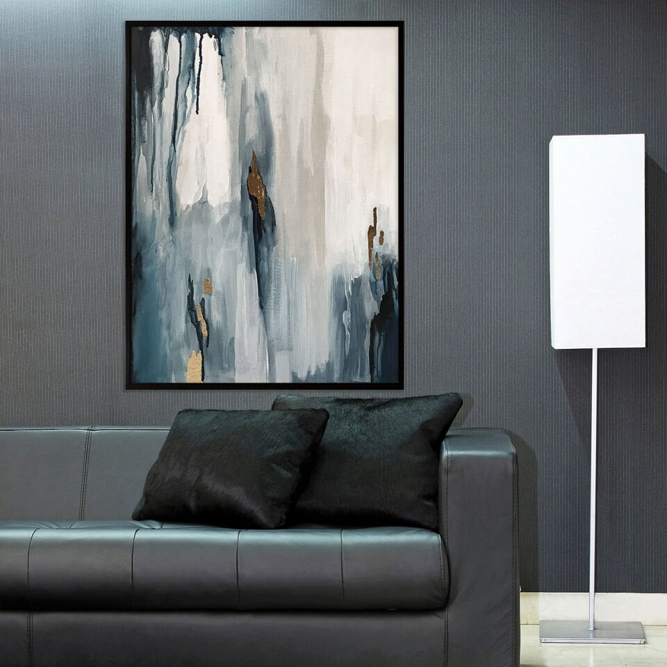 Sessiz Akış Soyut Dokulu Yağlıboya Tablo