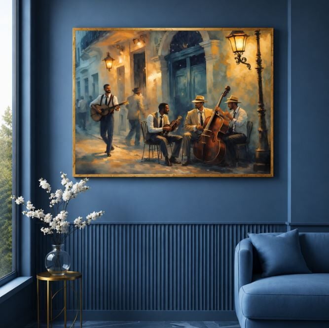 Sokak Müzisyenleri Müzik Temalı Tablo