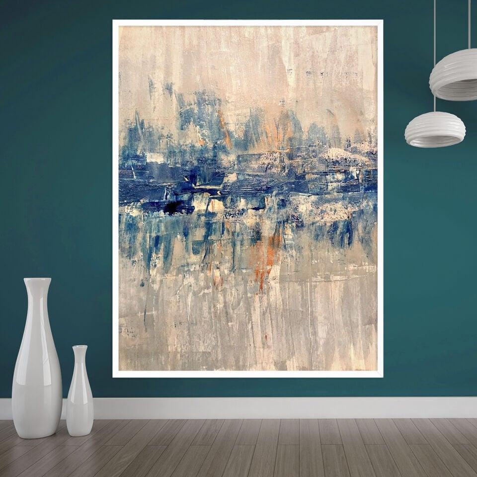 Sessiz Ufuk Soyut Dokulu Yağlıboya Tablo