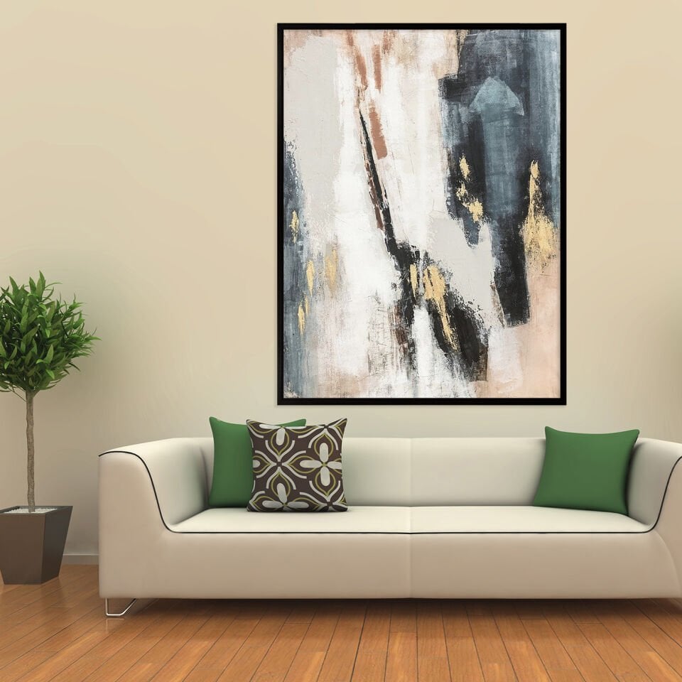 Zamansız İz Soyut Dokulu Yağlıboya Tablo