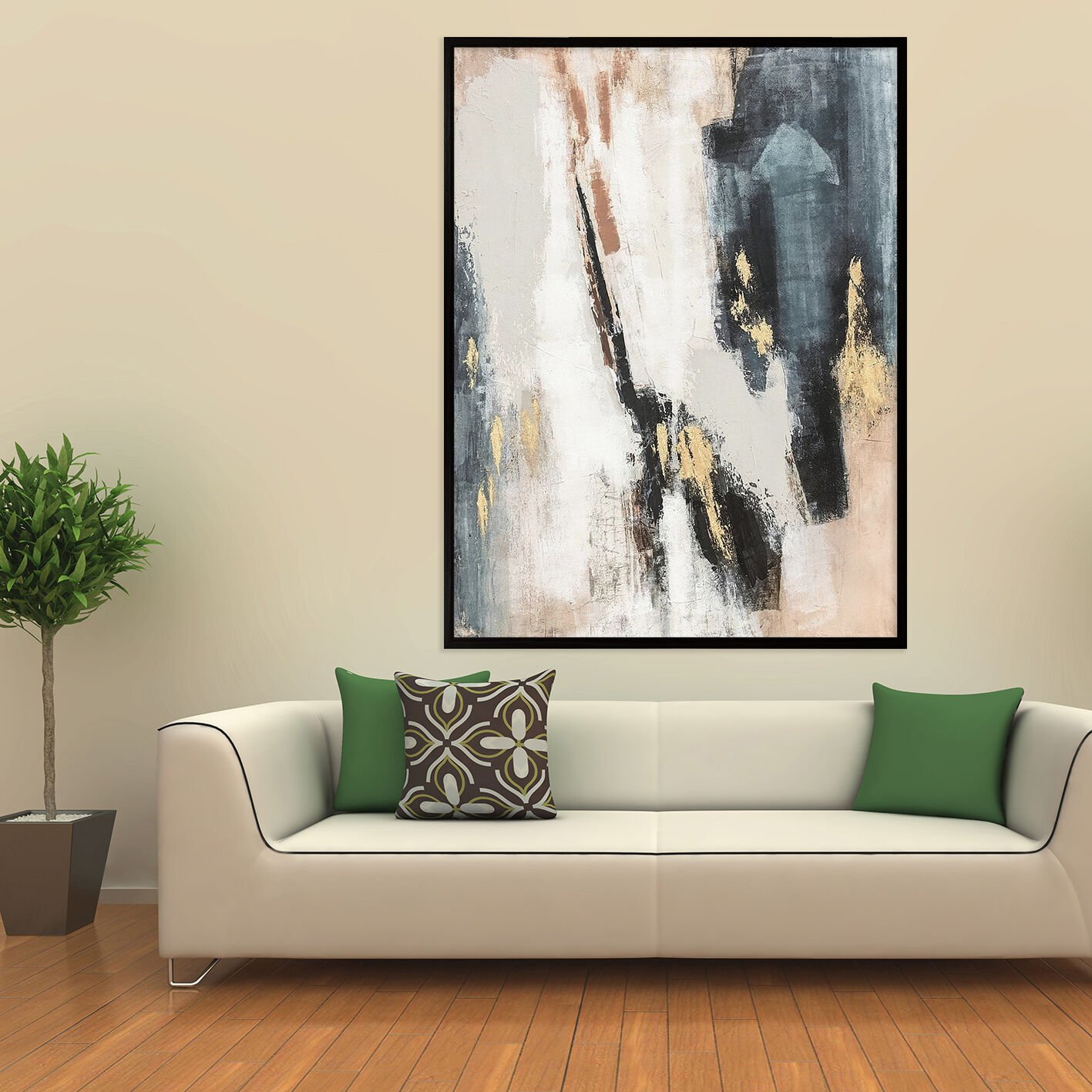 Zamansız İz Soyut Dokulu Yağlıboya Tablo