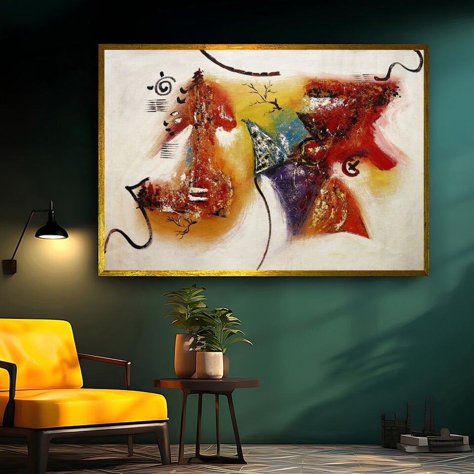 Duyguların Dansı Soyut Dokulu Yağlıboya Tablo