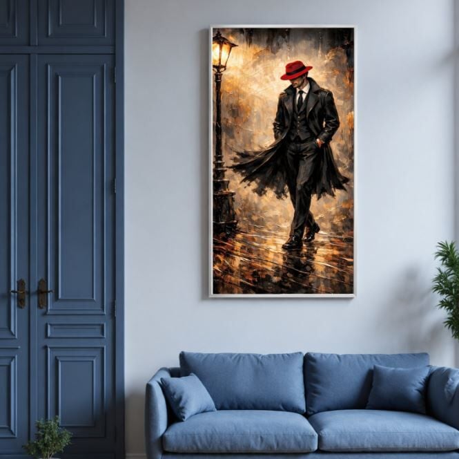 Kırmızı Şapkalı Adam Dokulu Yağlı Boya Tablo